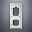 Fancy Carrara Double Window Door - Thick Frame