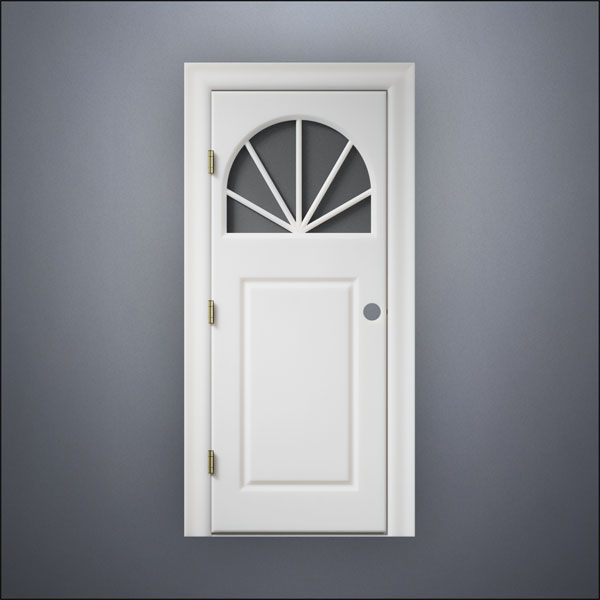 Semi-Circular Window Door - Thick Frame