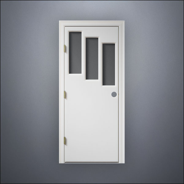 Three Stepped Window Door - Thin Frame