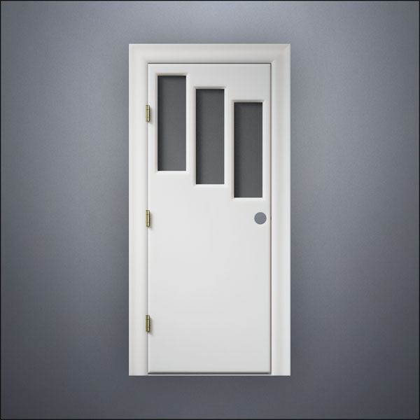 Three Stepped Window Door - Thick Frame