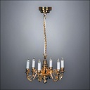 Traditional Brass Six-Arm Chandelier – Battery Operated LED