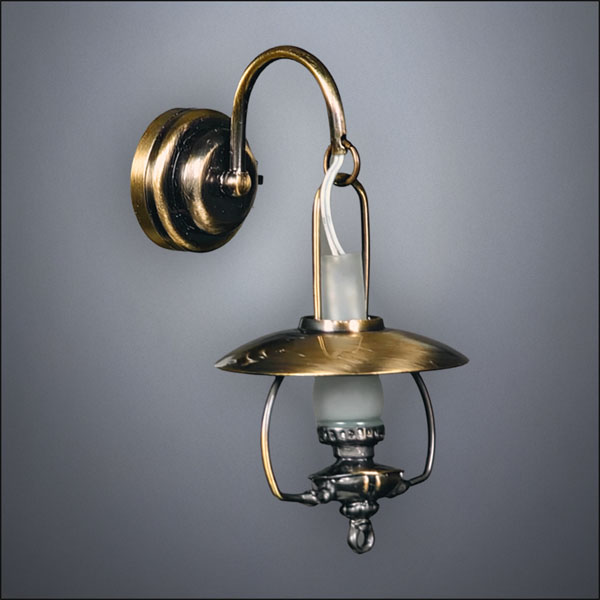 Antique Brass Wall Hurricane Lamp – Battery Operated LED
