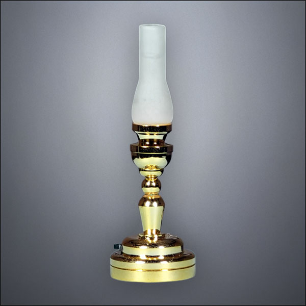 Traditional Brass Hurricane Table Lamp – Battery Operated LED