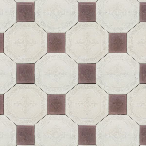 Flooring (Printed): Gray Octagonal Tile
