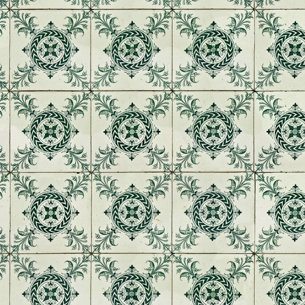 Flooring (Printed): Green Pattern Tile