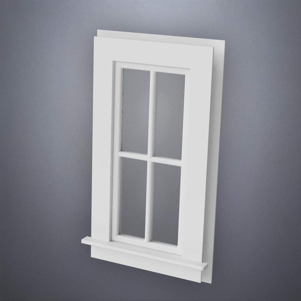 Narrow 4-Pane Window