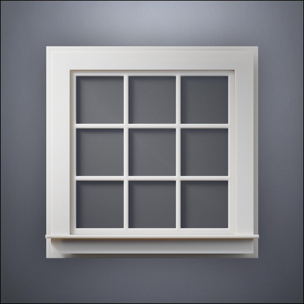 Wide 9-Pane Window