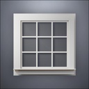 Wide 9-Pane Window