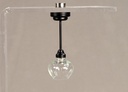 Black Ceiling Light with Glass Bowl Shade - Battery Operated LED