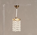 Brass Chandelier with Beaded Fringe - Battery Operated LED