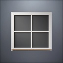 Wide 4-Pane Window - Thin Frame