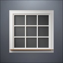 Wide 9-Pane Window - Thick Frame