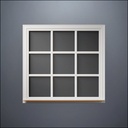 Wide 9-Pane Window - Thin Frame