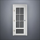 3/4 Six Pane & 1/4 Window Door - Thin Frame