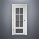3/4 Six Pane & 1/4 Window Door - Thick Frame