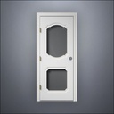 Fancy Carrara Double Window Door - Thin Frame