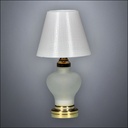 Frosted Glass Table Lamp with White Shade – Battery Operated LED