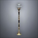 Victorian Brass Floor Lamp with Ribbed Glass Globe – Battery Operated LED