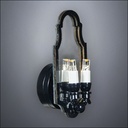 Black Double Candle Wall Sconce with Mirror Back – Battery Operated LED