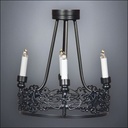 Ornate Black Four-Arm Chandelier – Battery Operated LED