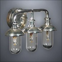 Polished Metal Triple Vanity Wall Light – Battery Operated LED