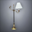 Asymmetrical Brass Floor Lamp with White Shade – Battery Operated LED